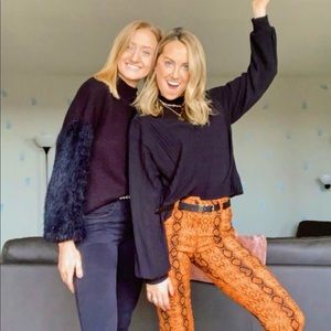 Orange reptile jeans!